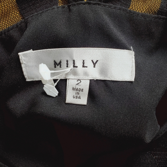 MILLY Black Dot Silk Top Blouse Sz 2 XS - Picture 6 of 8